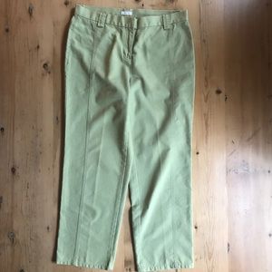 2/$30 Ankle Liz Claiborne Petite Tabitha 10P Olive Safari Bound cotton pants